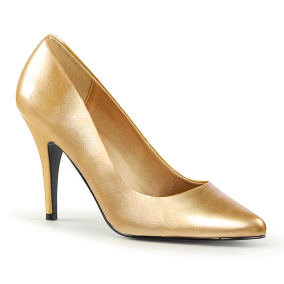 4" Classic Pump - Gold Faux Leather, 16
