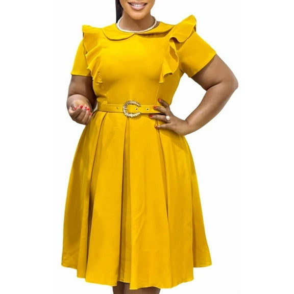 Women's Pleated A-Line Dresses Bodycon Business Dress Elegant Cocktail Party