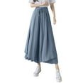 thumbnail image 1 of Women's Pleated Chiffon Wide Leg Pants Fashion High Waist Drape Nine Point Skirt Pants, 1 of 2