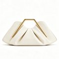 thumbnail image 1 of Women's Pleated Clutch Purse with Gold Metal Handle, Elegant Evening Bag for Wedding Party and Special Occasion, 1 of 7