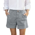 thumbnail image 1 of Women's Pleated Cotton Linen Shorts, High Rise Casual Summer Shorts with Rear Pockets, Soft Breathable Tailored Bottoms, 1 of 7