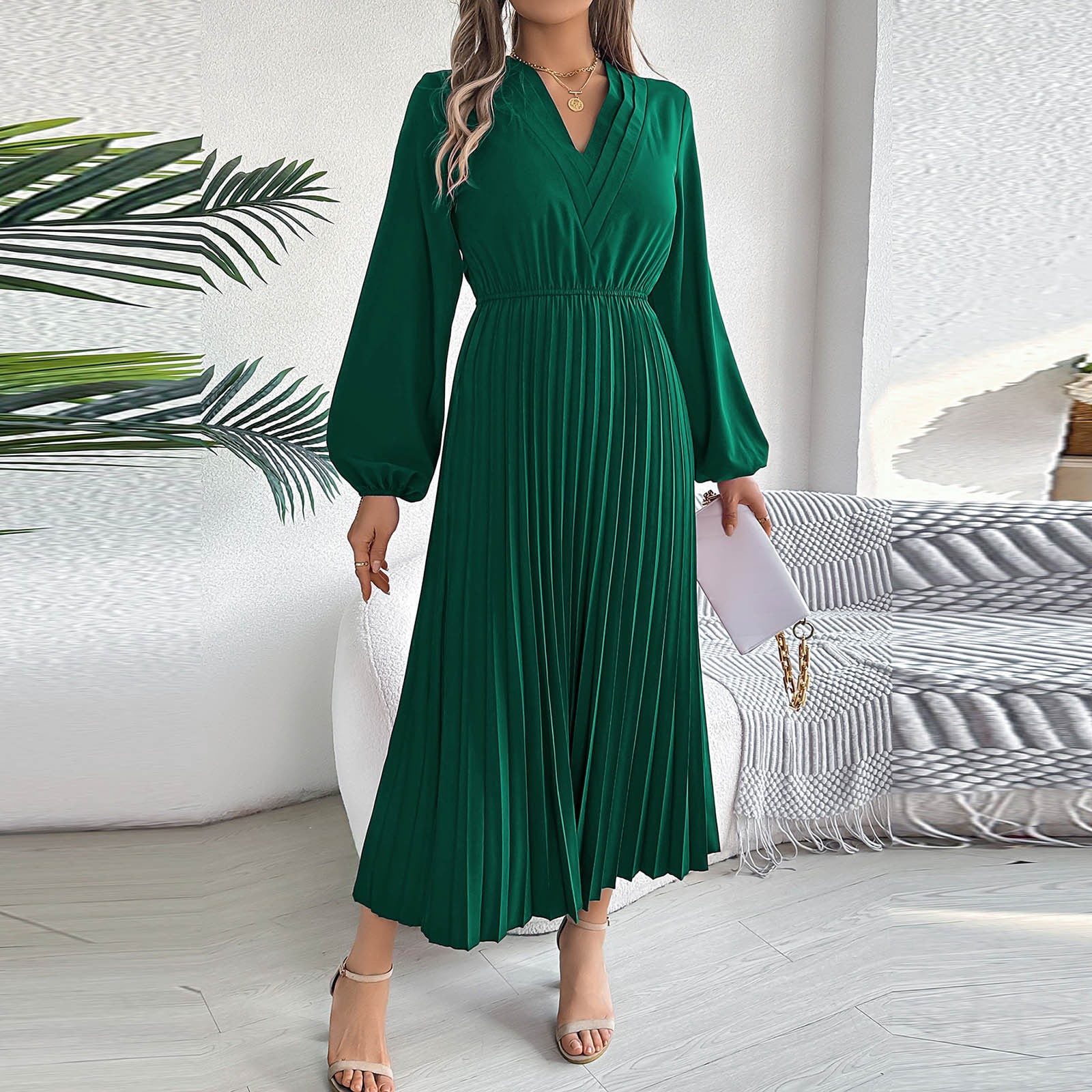 green emerald velvet dress Amazon.com: GORGLITTER Women's Pleated Flowy Chiffon Church Dresses Elegant  Summer Short Sleeve Wedding Guest Maxi Dress Outfits Apricot Small :  Clothing, Shoes & Jewelry main image 1