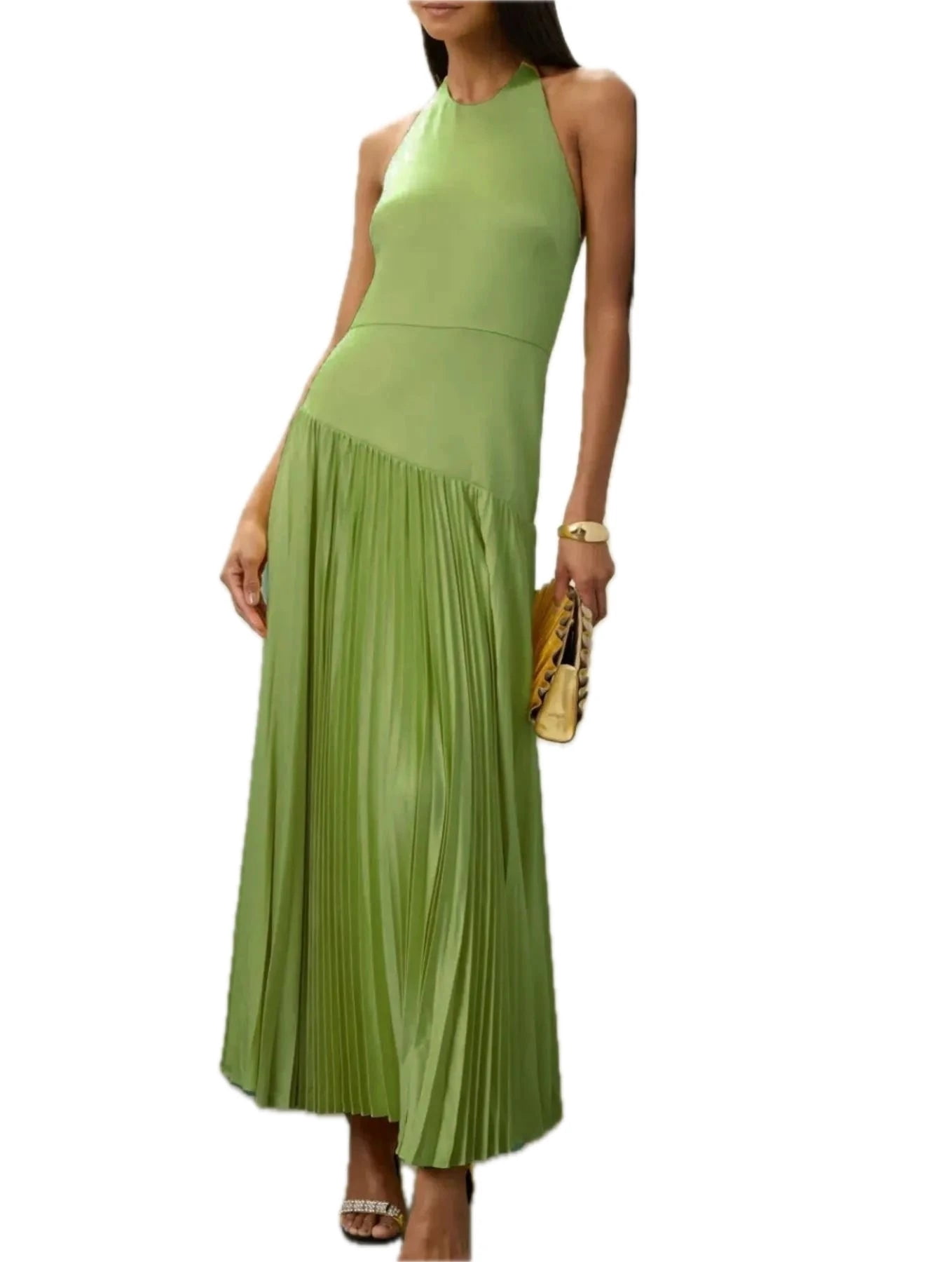cotton spandex halter dress 8374