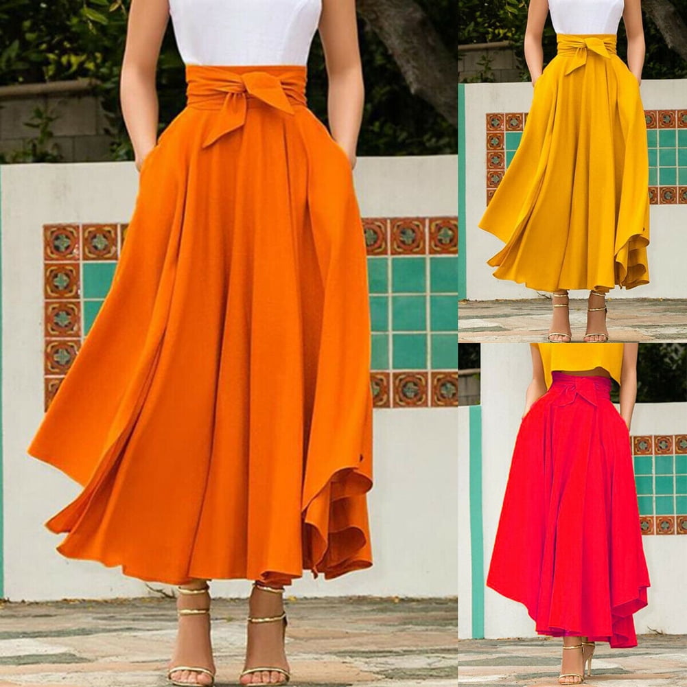 Pleated maxi top skirt yellow