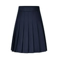 thumbnail image 1 of Women's Pleated Long Skirts Vintage Solid Color Knee-Length Skirts High Waist Casual Mid Length A-Line Skirts, 1 of 9
