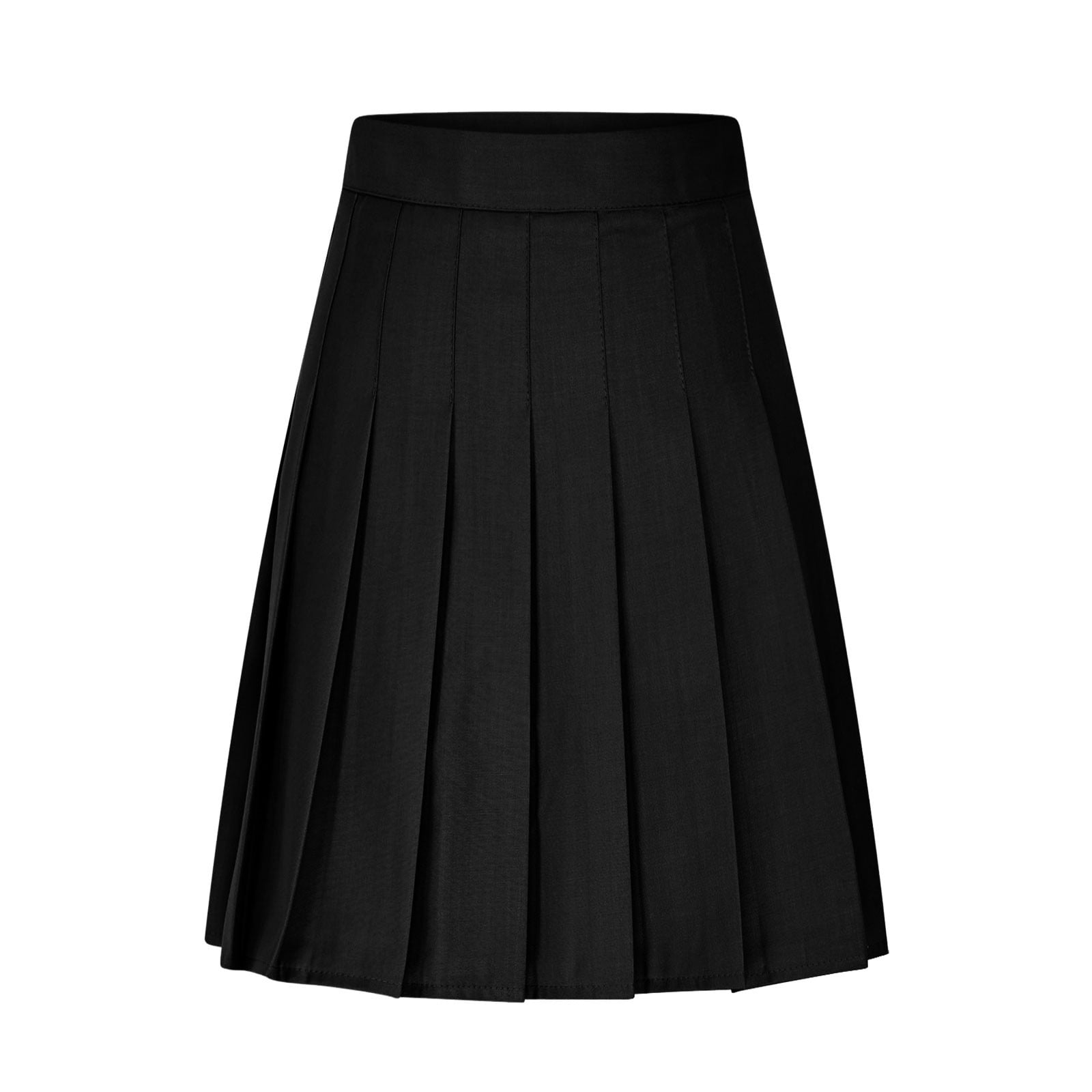 Solid Color High Waist A-Line Pleated Long Knitted Skirt