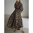 thumbnail image 1 of Women's Pleated Long Sleeve Party Cocktail Long Maxi Button Down White Shirt A-line Dress Plus Size Pockets Front, 1 of 3