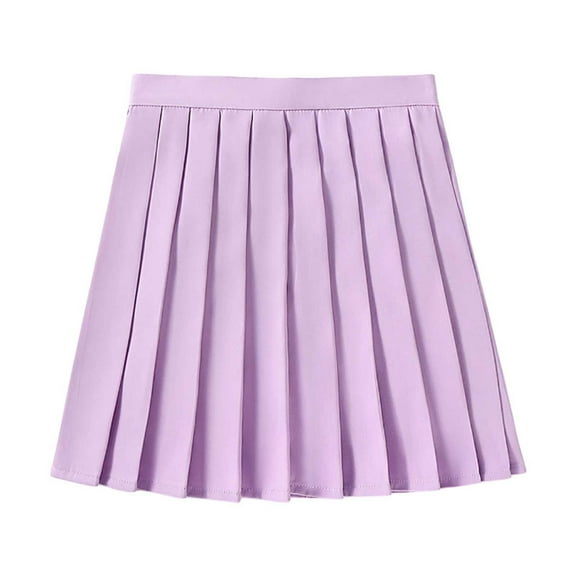 Women's Pleated Mini Skirt High Waist A-Line Cheerleader School Skirt with Contrast Stitching for Daily Party Wear
