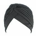 thumbnail image 1 of Women's Pleated Pre Tied Head Cover Up Knit Bonnet Sun Turban Cap, 1 of 2