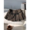thumbnail image 1 of Women's Pleated Skirt, Tie Waist Front Bow Mini Skirt, Fitted High Waist A-Line Bottoms for Commute and Daily Wear, 1 of 5