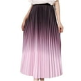thumbnail image 1 of Women's Pleated Skirts Long Elastic High Waist A-Line Flowy Summer Beach Maxi Skirt Tie Dye Boho Casual Gradient Color Full Length Skirts Ruched Ruffled Tiered Maxi Dresses, 1 of 5