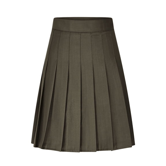 Women's Pleated Skirts Vintage Solid Color Knee-Length Long Skirts High Waist Casual Mid Length A-Line Skirts
