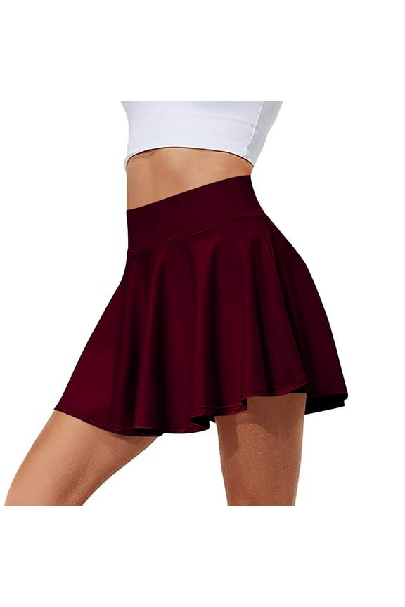 Women's Pleated Tennis Skirt High Waisted Golf Skorts with Pockets & Underneath Shorts, Tummy Control Summer Athletic Skirt