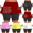 thumbnail image 1 of Women's Pleated Tennis Skirt with Letter Print Athletic Stretchy Yoga Skort Shorts Bottoms for Casual Gym Workout Running Pilates Zumba | Aestivo,Red XL, 1 of 8