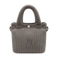 thumbnail image 1 of Women's Pleated Tote Bag Large Capacity Crossbody Shoulder Handbag, Vertical Textured Polyester Purse with Handles, Lightweight Work Shopping Daily Commuter Bag for Ladies, Dark Taupe, 1 of 3