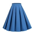 thumbnail image 1 of Women's Pleated Vintage Skirt Floral Print A Line Midi Skirts With Pockets plus Size Pencil Skirt Leather Skirt for Women Tan Skirt Leopard Print Skirt Checke Skirt Tight Denim Skirt Denim Skirt Women, 1 of 8