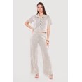 thumbnail image 1 of Women's Plisse Striped Wide Leg Pants, 1 of 4