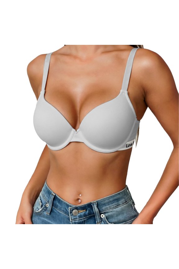 Women's Plunge Bra Deep V Sexy Underwire Low Cut Bras T Shirt Cleavage Lightly Padded