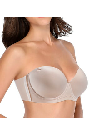 Push Up Plunge Strapless Sticky Adhesive Bra Deep U-Shaped Invisible  Backless Bra for Women