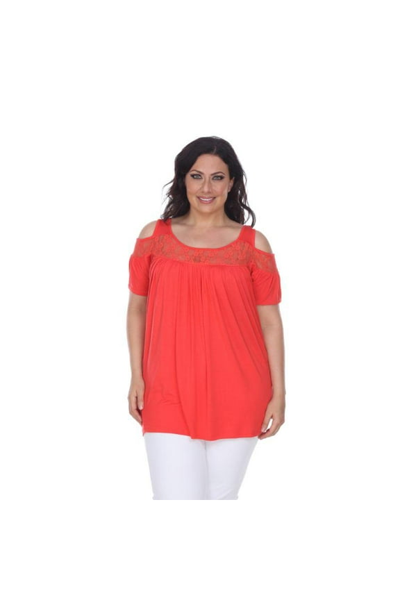 Women's Plus Bexley Tunic Top by Whitemark Red 2X