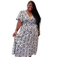 thumbnail image 1 of Women's Plus Black And White Geometric Maxi Dress, 1 of 4