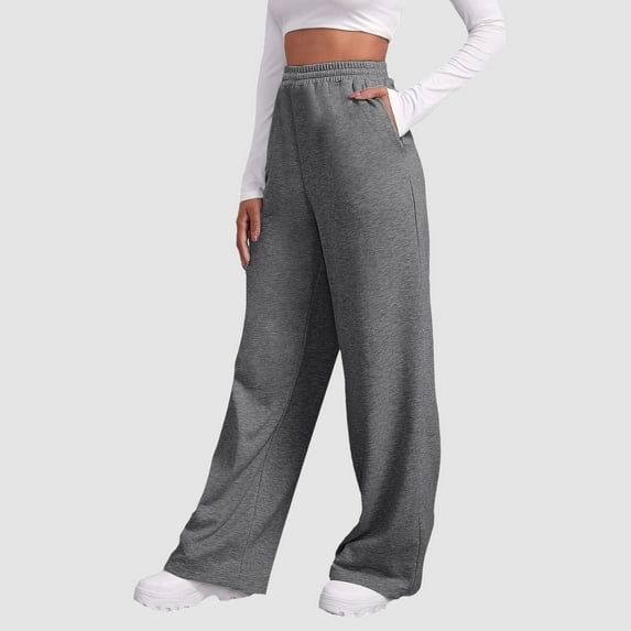 Women's Plus Black Pants for Women Plus Size Stretchy Women’S Lined Sweatpants Wide Straight Leg Pants Bottom Sweatpants Joggers Pants Workout High Waisted Yoga Pants with Pockets