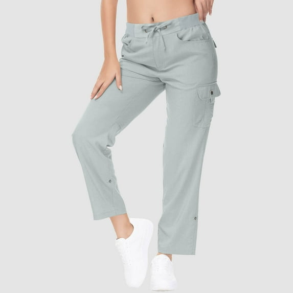 Women's Plus Black Pants for Women with Pockets Women High Waisted Wide Leg Pants Fashion Drawstring Elastic Trousers Comfy Straight Leg Long Pants with Pockets