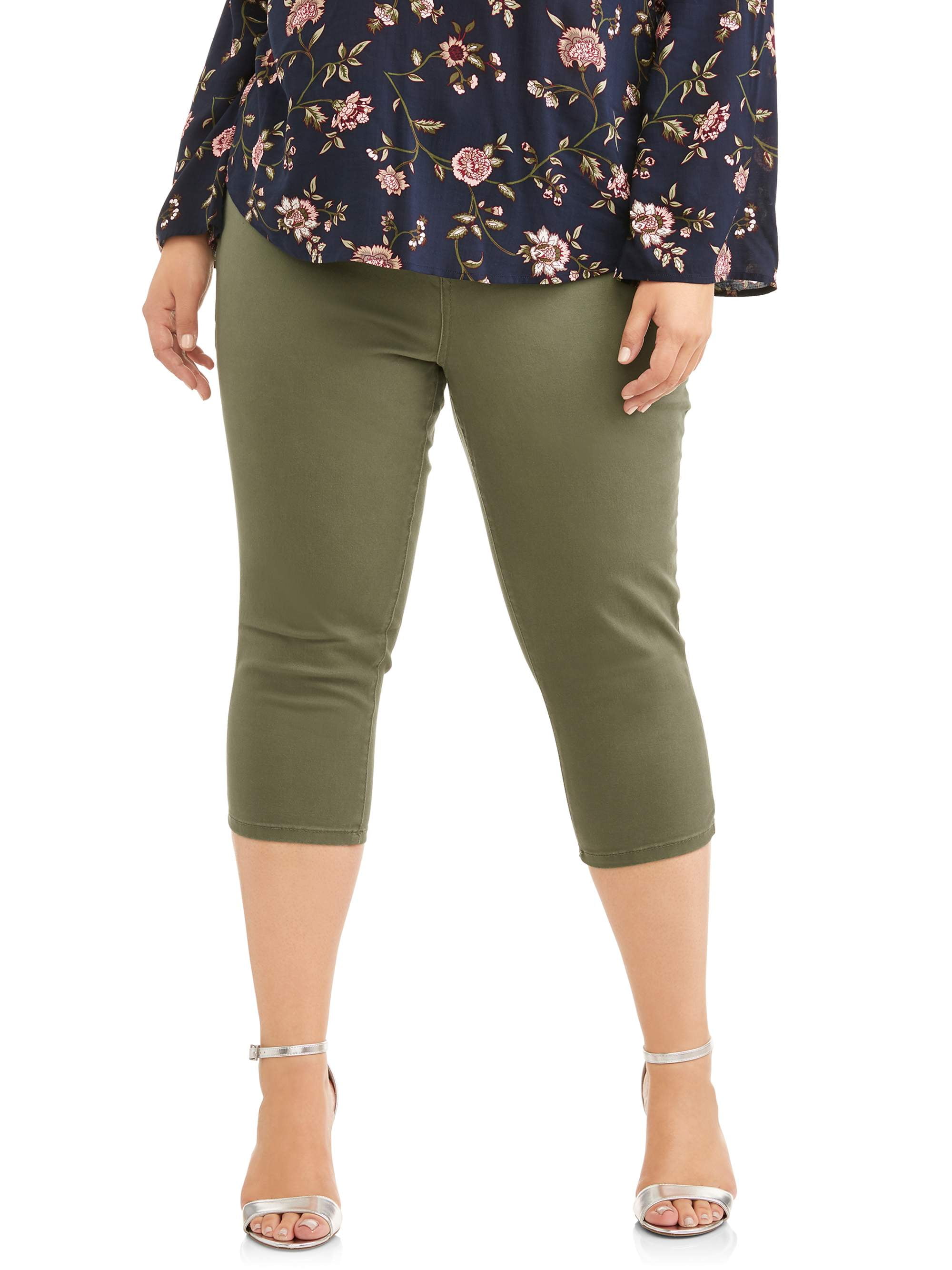 Women's Plus Brushed Stretch Capri Pants