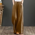 thumbnail image 1 of Women's Plus Capri Pants for Women Dressy Casual Petite Women Solid Pants High Waisted Wide Leg Pants Fashion Drawstring Elastic Trousers Comfy Straight Leg Long Pants, 1 of 4