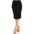 thumbnail image 1 of Women's Plus Casual Solid Pencil Midi Skirt with Drawstring Waist and Relaxed Fit, 1 of 5