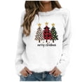 thumbnail image 1 of Women's Plus Christmas Sweaters Fashion Festive Graphic Long Sleeve Round Neck Casual Pullover Warm Tops (XL, White), 1 of 5