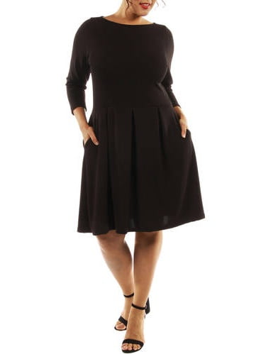 Women's Plus Classic Little Black Dress - Walmart.com