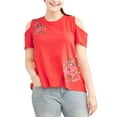 thumbnail image 1 of Women's Plus Cold Shoulder Tee, 1 of 4