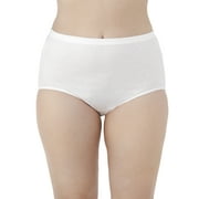 Womens Plus Comfort Covered Cotton Assorted Brief Panties - 5 Pack