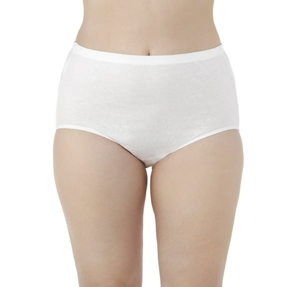 Women's Plus Comfort Covered Cotton Assorted Brief Panties - 5 Pack
