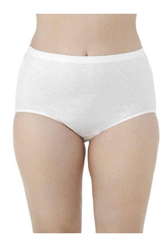 Women's Plus Comfort Covered Cotton Assorted Brief Panties - 5 Pack
