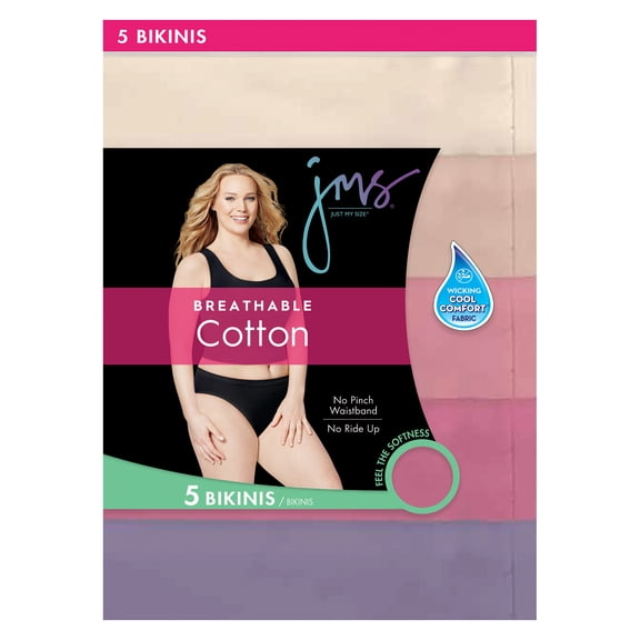 Women's Plus Cotton Bikini Panties in Assorted - 5 Pack