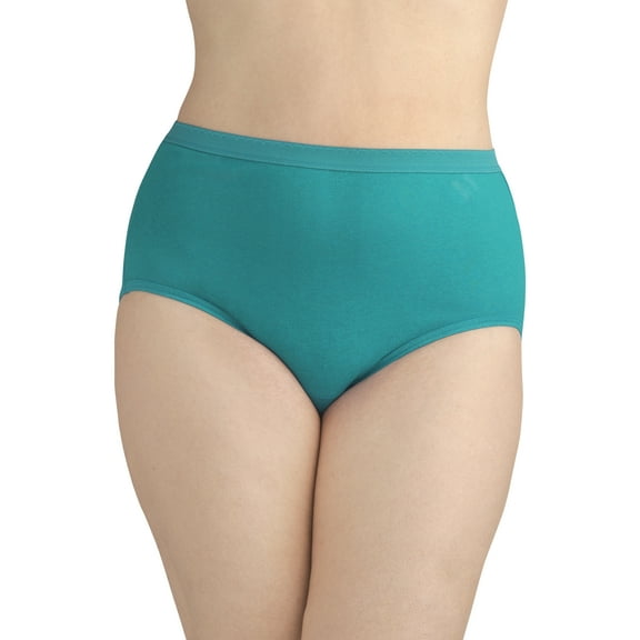 Women's Plus Cotton Brief Panties - 5 Pack