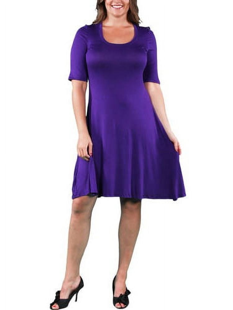 Women's Plus Elbow-Sleeve Dress