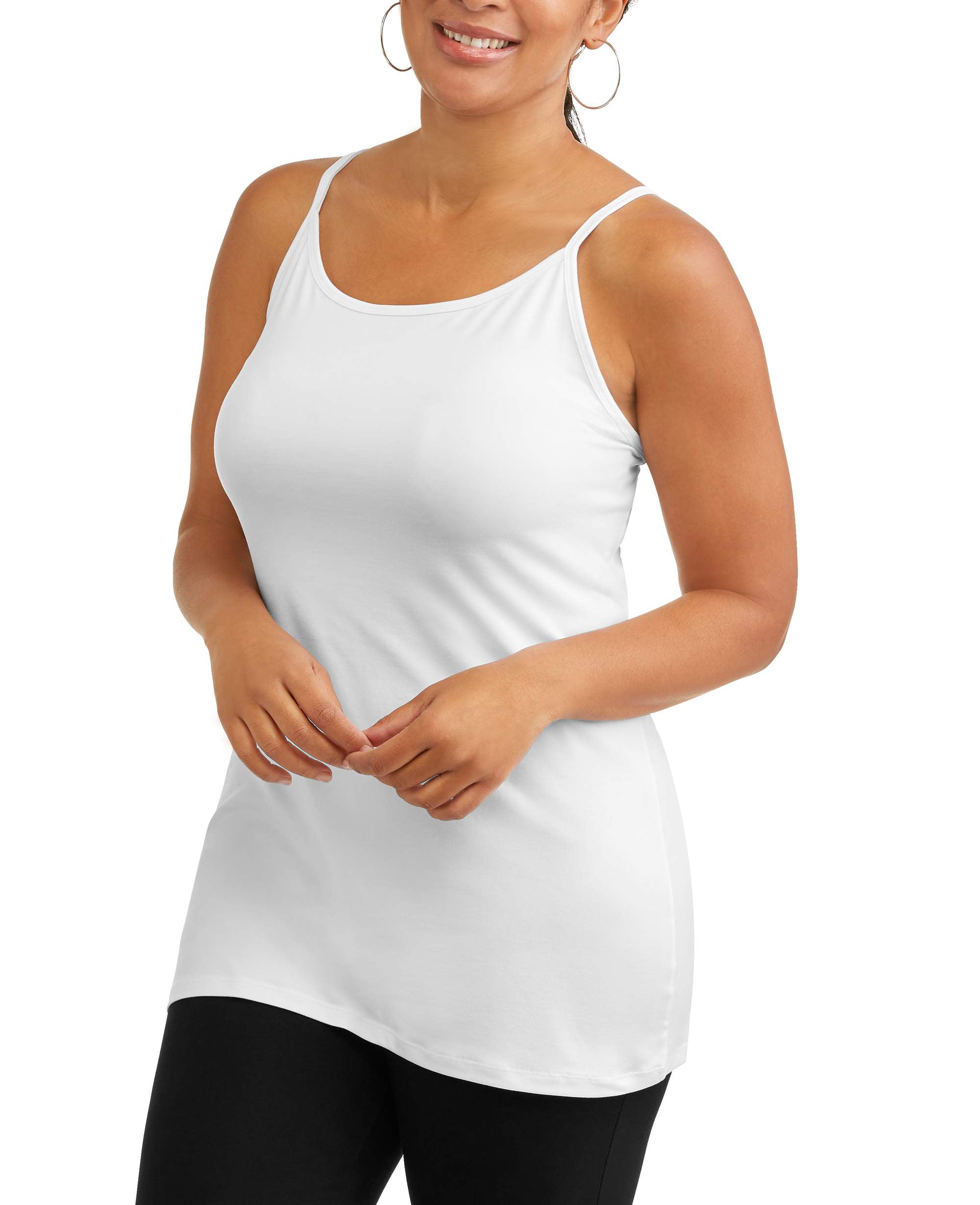 Womens Long White Cami Tank Top  Shirts, Tees, Tunics – MomMe and More