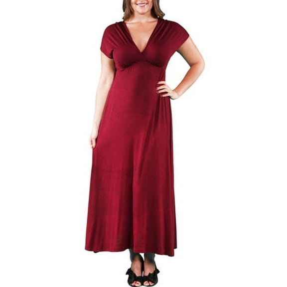 Women's Plus Faux Wrap Maxi Dress