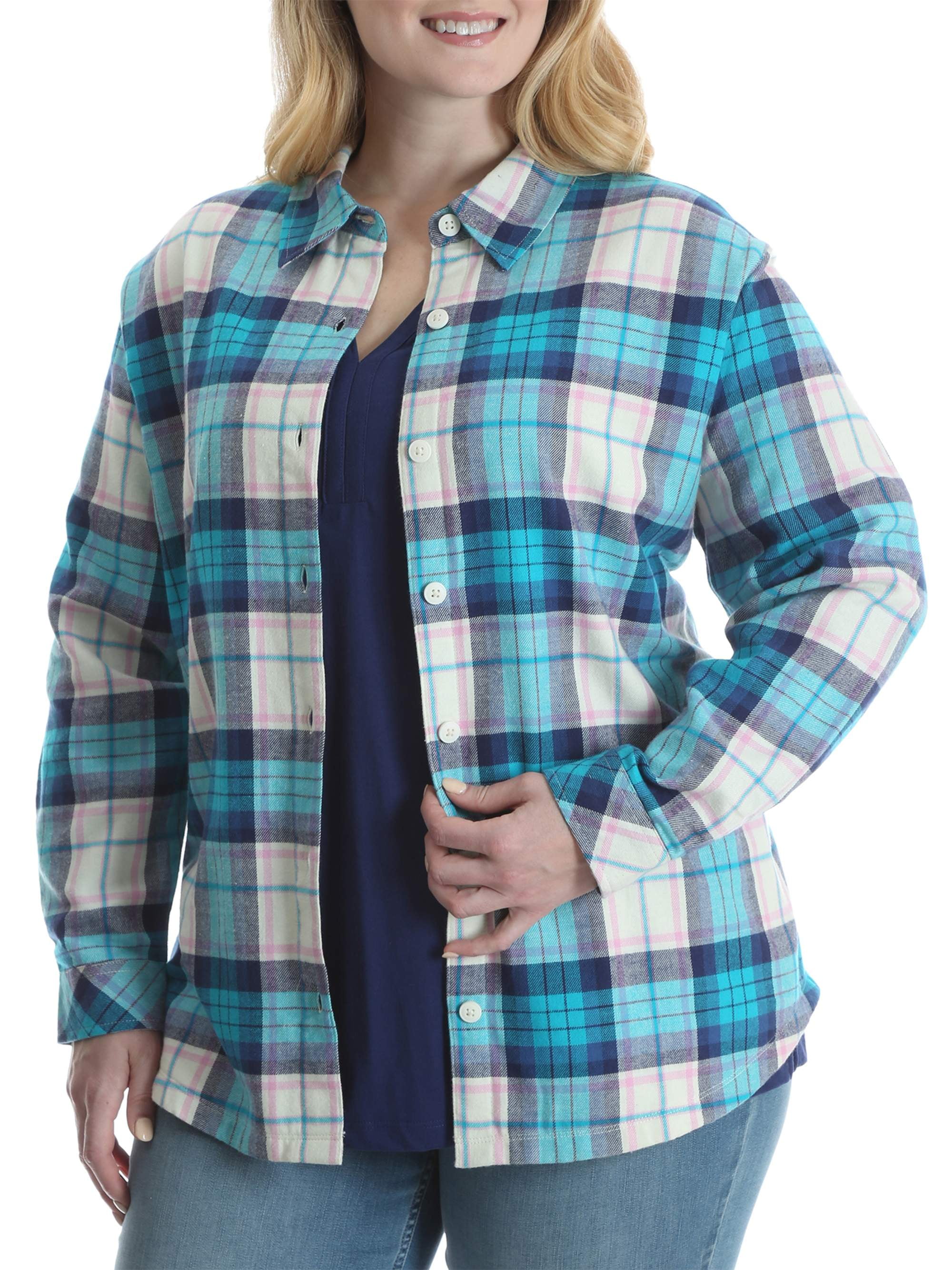 Women's Plus Fleece Lined Flannel Shirt