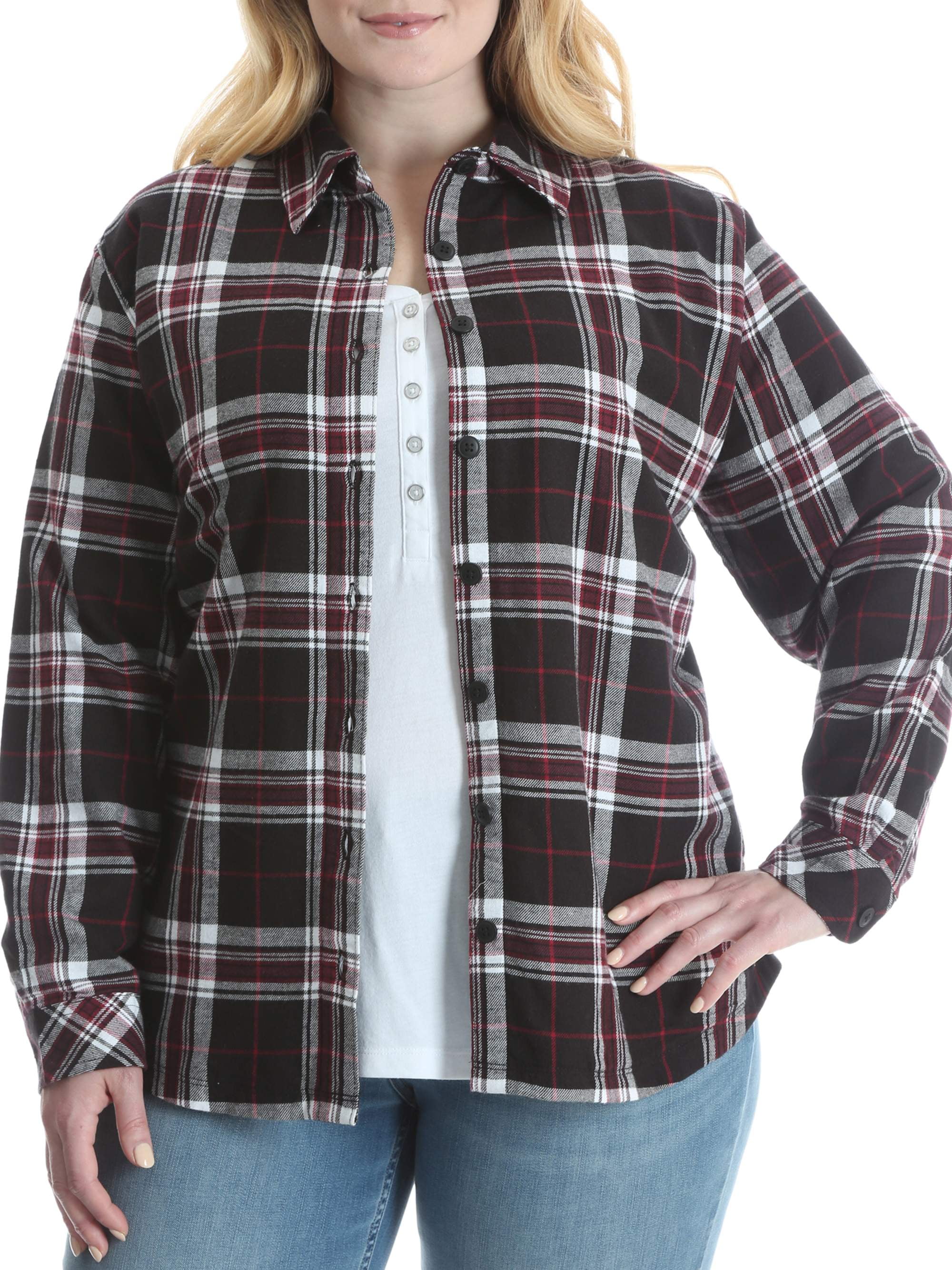 Women's Plus Fleece Lined Flannel Shirt