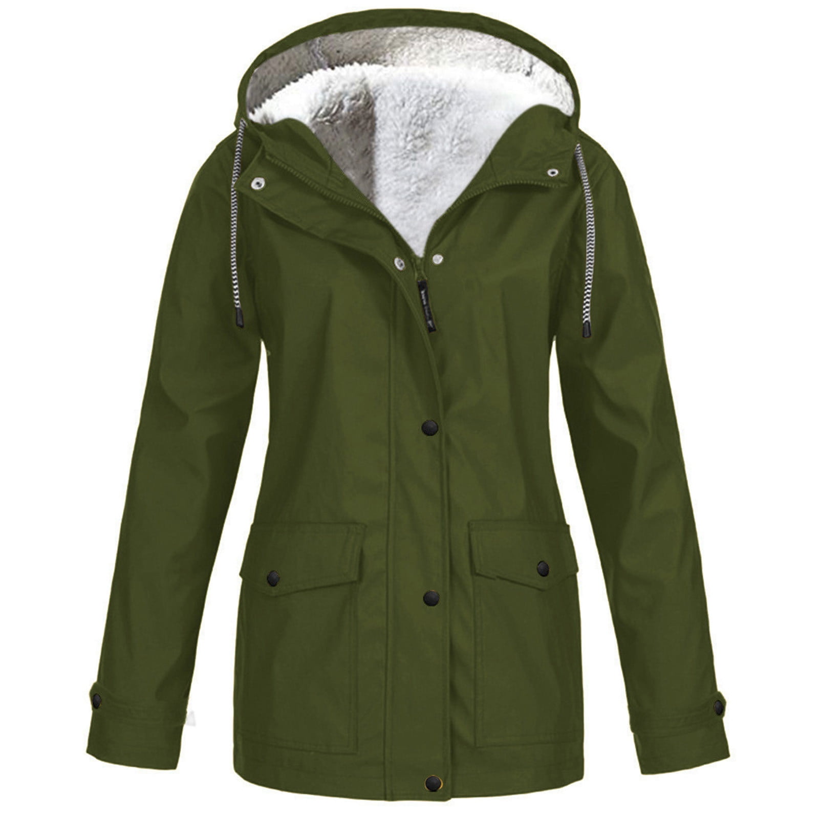 Womens fleece lined store rain jacket