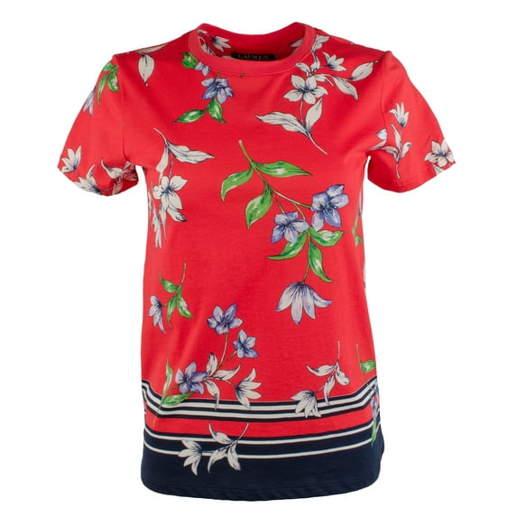 Women's Plus Floral Jersey Shirt-RM-3X
