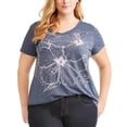 thumbnail image 1 of Women's Plus Graphic Tee with Raw Edge, 1 of 3