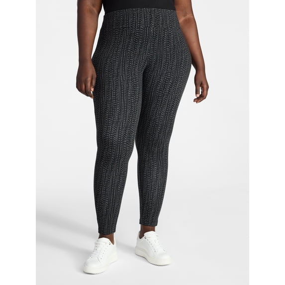 Women's Plus High Waist Ankle Length Leggings, 27" Inseam, Sizes 0X-5X