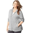 thumbnail image 1 of Women's Plus Lightweight Slub Jersey Zip Hood, 1 of 3