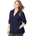 thumbnail image 1 of Women's Plus Lightweight Slub Jersey Zip Hood, 1 of 4