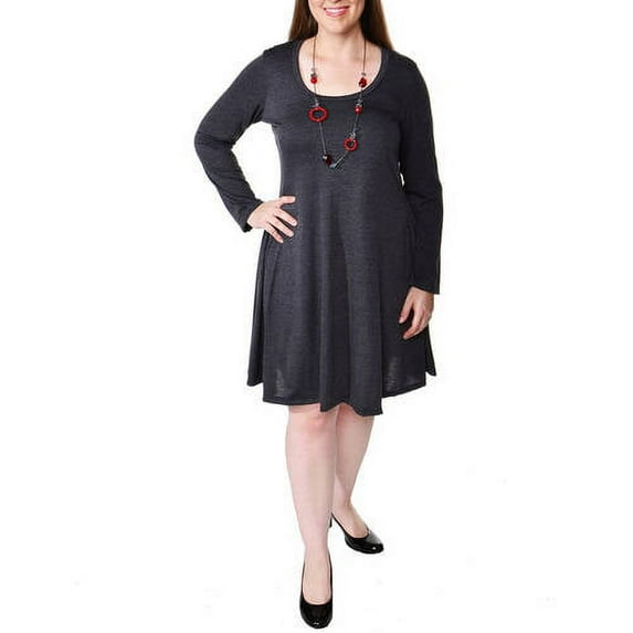 Women's Plus Long Sleeve Casual Dress
